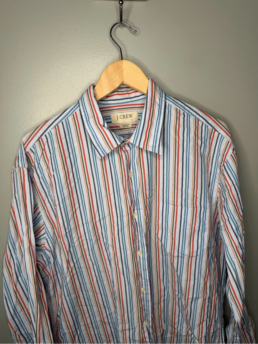 J. Crew Vintage Multicolor Stripe Button Down Shirt Preppy